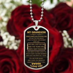 Dog Tag for Grandson – Heartfelt Keepsake with Inspirational Message