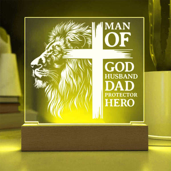 Man of God – Husband, Dad, Protector, Hero Plaque