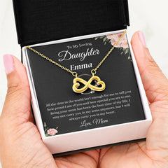 Personalized Daughter Necklace – Love Knot & Endless Love Options