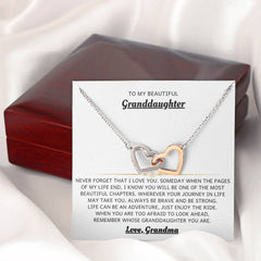 Gift For Granddaughter, Necklace Gift for Granddaughter, Interlocking Hearts Necklace