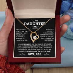 Heartfelt Jewelry Gift for Daughter, Heart-Shaped Necklace With Message
