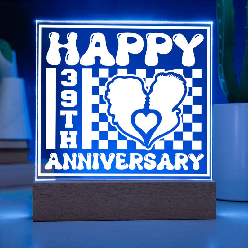 Couple Heart 39th Anniversary Plaque