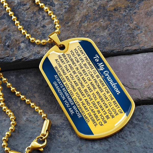 Dog Tag for Grandson – Inspirational Jewelry Gift with Heartfelt Message