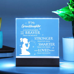 Cherished Granddaughter Gift, Elegant Square Acrylic Plaque, Square Acrylic Plaque for Granddaughter