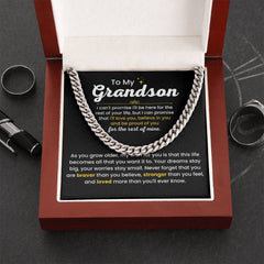 To My Grandson Chain – 'Promise of Love & Strength' from Grandpa or Grandma