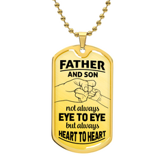 Father and Son Gift, Custom Dog Tag Necklace for Son, Unique Engraved Jewelry Gift for Birthday, Graduation, or Christmas