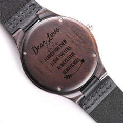 Watch Gift For Him, Black Chronograph Watch Gift, Engraved Design Timepiece for Him, Modern Jewelry, Anniversary Keepsake, Stylish Present