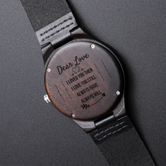 Watch Gift For Him, Black Chronograph Watch Gift, Engraved Design Timepiece for Him, Modern Jewelry, Anniversary Keepsake, Stylish Present