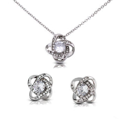 To My Beautiful Granddaughter - Love Knot Necklace With Free Earring Gift Set