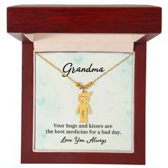 Engraved Kids Charm Necklace For Grandma, Special Jewelry Gift, Symbol Of Love & Family, Grandma Love You Always