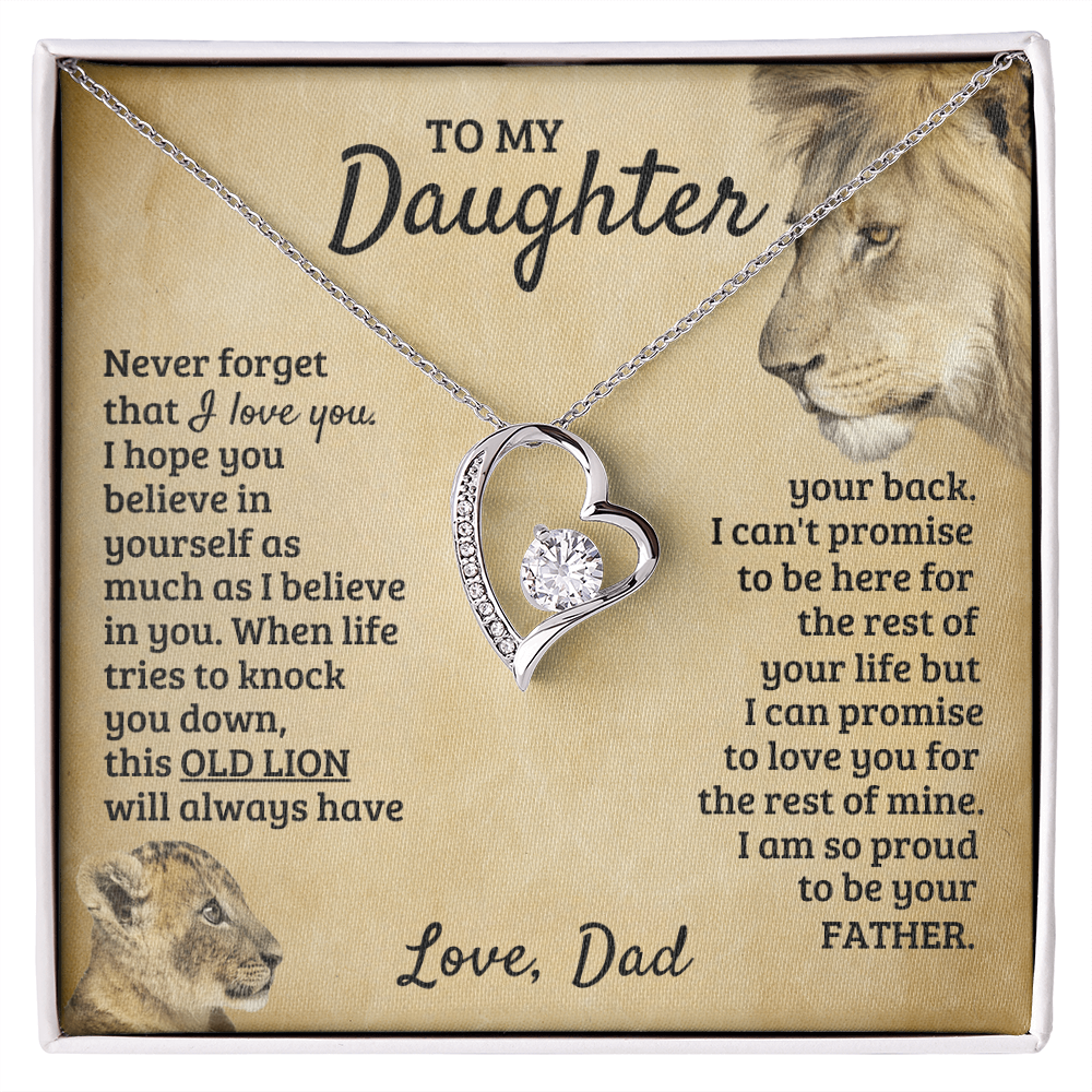 To My Daughter - Old Lion - Forever Love Necklace