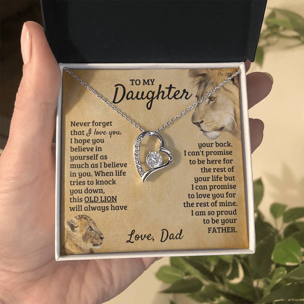 To My Daughter - Old Lion - Forever Love Necklace