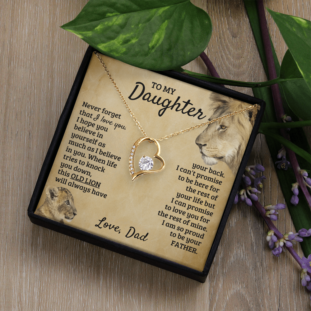 To My Daughter - Old Lion - Forever Love Necklace