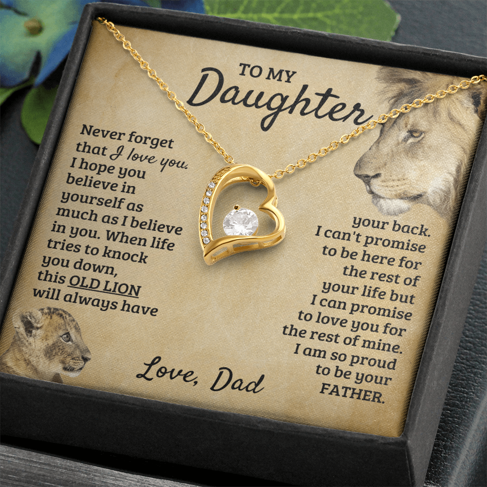To My Daughter - Old Lion - Forever Love Necklace