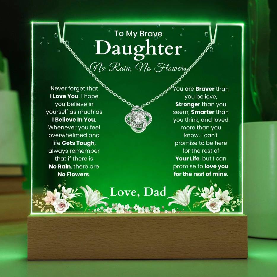 To My Daughter - No Rain, No Flowers - Heartfelt Gift Set From Dad