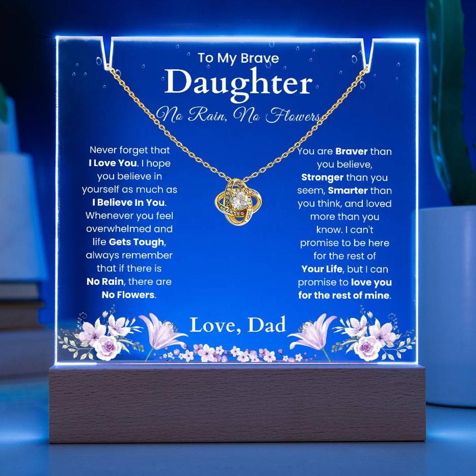 To My Daughter - No Rain, No Flowers - Heartfelt Gift Set From Dad