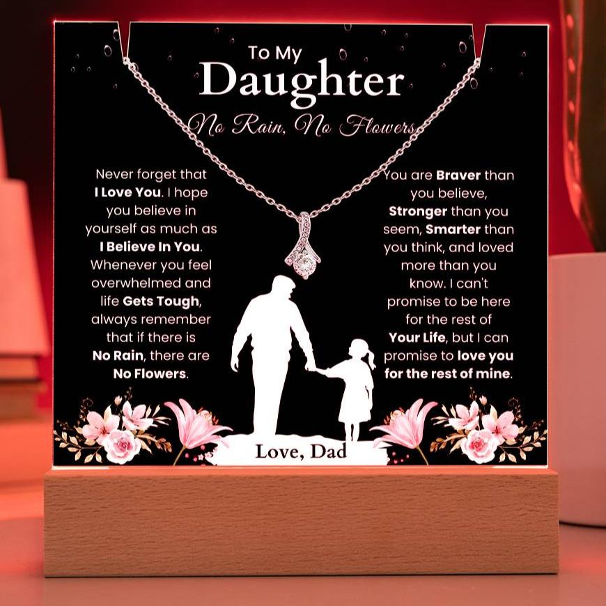 To My Daughter - No Rain, No Flowers - Heartfelt Gift Set From Dad