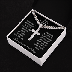 Sentimental Gift for Him, Gold Cuban Link Chain with Love Note, To My Man