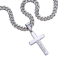 Boyfriend Gift, Cross Necklace with Cuban Link Chain, Faith Jewelry, Romantic Anniversary Present, Stylish Keepsake for Him