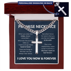 Custom Cross Pendant Necklace for Him, Symbol of Love & Promise for Him, Promise Necklace