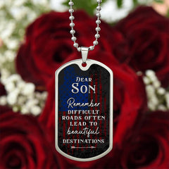 Dog Tag for Son – Inspirational Gift with Motivational Message