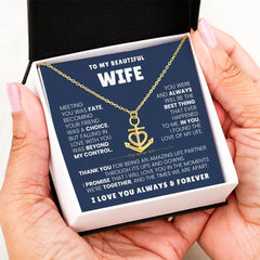 To My Wife Necklace - Meeting You Was Fate, Loving You Forever Is My Promise