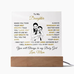 Daughter Acrylic Gift From Mom, Birthday, Graduation & Christmas Gift
