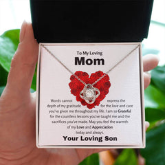 Gift for Mom from Son - Thank You for Your Endless Love and Sacrifices Necklace