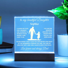 Gift For Daughter, Gift From Dad to Daughter, Personalized Acrylic Gift for Daughter, Meaningful Gift
