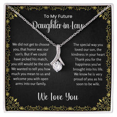 Bonus Daughter Necklace, Jewelry Gift with Meaningful Family Note