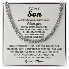 Cuban Link Chain for Son – 'Always Remember' Necklace from Mom