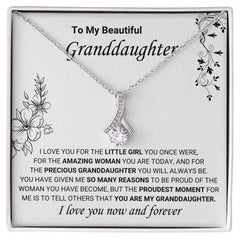 Necklace Gift for Granddaughter, Elegant Jewelry Keepsake to Treasure, Alluring Beauty Necklace