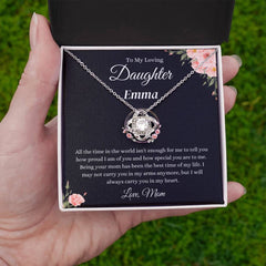 Personalized Daughter Necklace – Love Knot & Endless Love Options