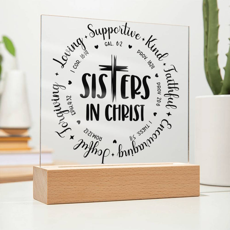Sisters in Christ - Surrounded by Scriptures Plaque