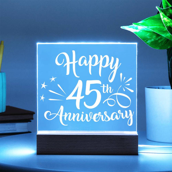 Script Style 45th Anniversary Glow Plaque