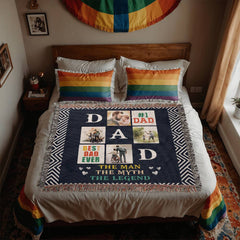 Heirloom Woven Blanket - Best Dad Ever, #1 Dad, The Man, The Myth, The Legend