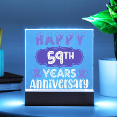 59th Anniversary – A Colorful Tribute to Us - LED Acrylic Plaque