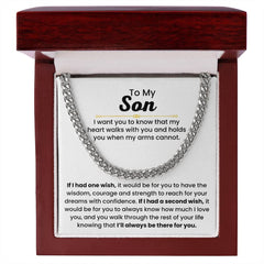 Cuban Link Chain for Son – 'Heart Walks with You' Necklace