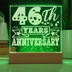 Festive 46th Anniversary LED Plaque