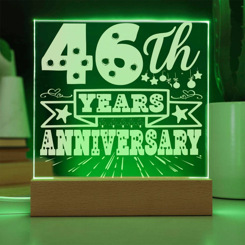 Festive 46th Anniversary LED Plaque