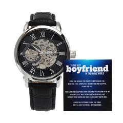 To the Best Boyfriend – Loved for a Lifetime Men's Openwork Watch