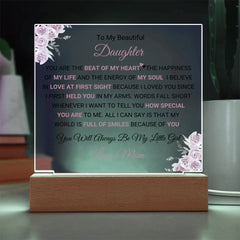Gift For Daughter, Gift From Mother to Daughter, Acrylic Keepsake for Daughter, Heartfelt Gift