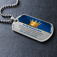 Dog Tag for Son – Motivational Gift with a Heartfelt Message from Dad