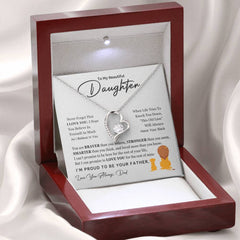 Gift For Daughter, Gift From Dad to Daughter, Heart Shaped Necklace for Daughter