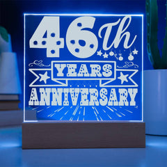 Festive 46th Anniversary LED Plaque