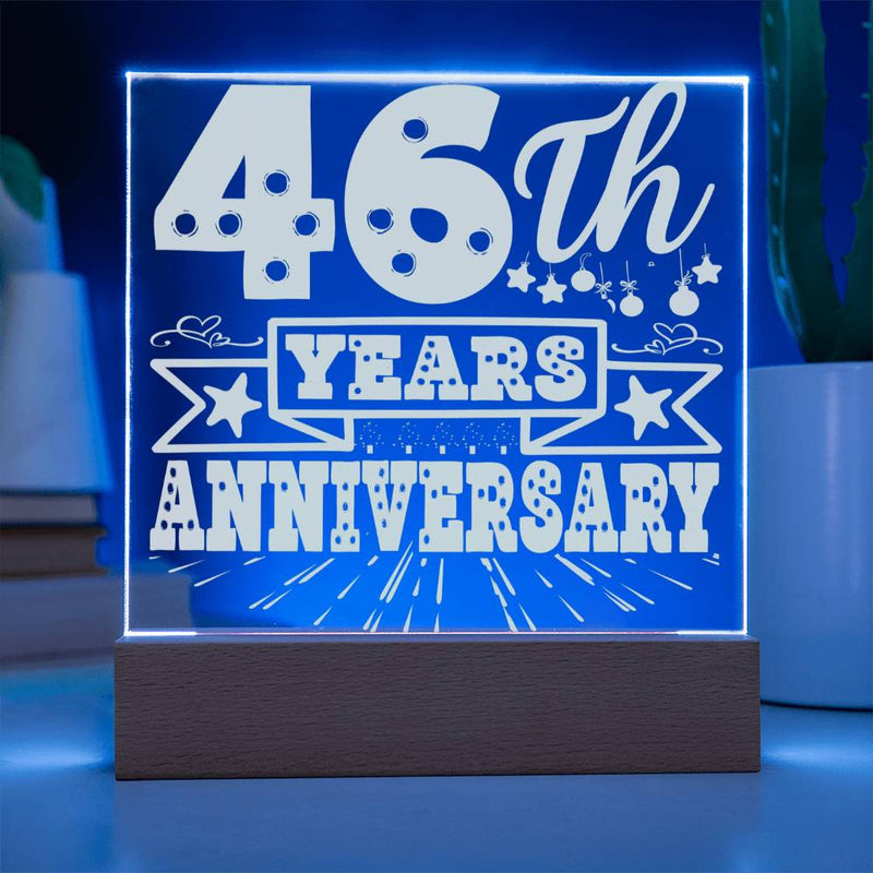 Festive 46th Anniversary LED Plaque