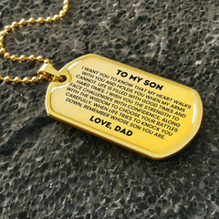 To My Son - Remember Whose Son You Are, Dog Tag Necklace from Dad