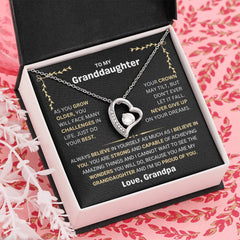 Graceful Necklace for Granddaughter, Elegant Jewelry, Loving Gift for Her, Forever Love Necklace