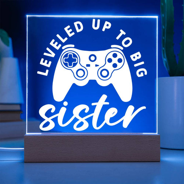 Leveled Up to Big Sister – Gamer Girl Edition Plaque