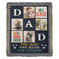 Heirloom Woven Blanket - Best Dad Ever, #1 Dad, The Man, The Myth, The Legend